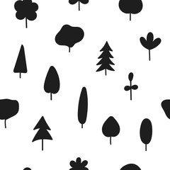 Forest Garden tree nature simple seamless pattern