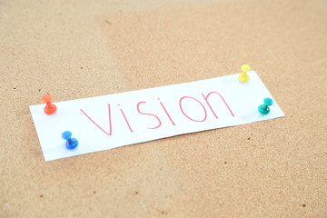 a piece of business vision paper with paper pin