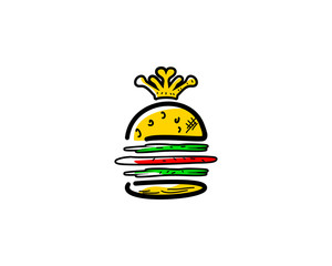 King Burger Vector Logo Design Element