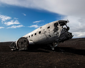 Verlassenes Flugzeugwrack am Strand von Sólheimasandur in Island