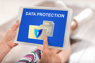 Data protection concept on a tablet
