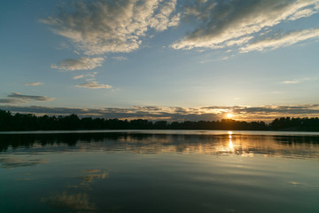 sunset over lake