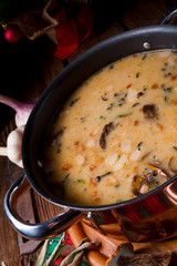 a christmas mushroom soup of polish style