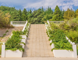 Old staircase with a terrace in South Park