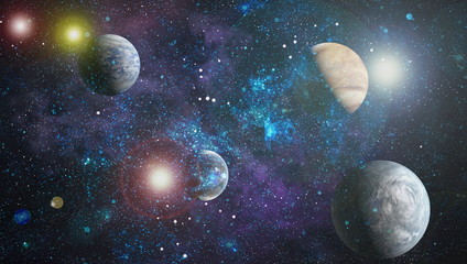 Kepler beautiful planets, stars and galaxies. Elements of this image furnished by NASA.