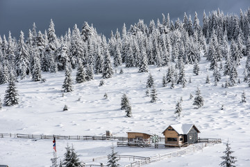 Winter countryside landscape