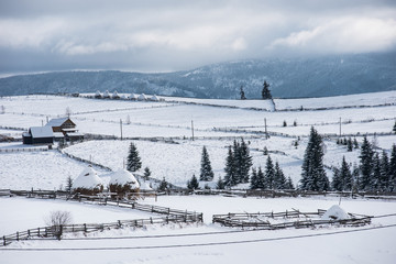 Winter countryside landscape