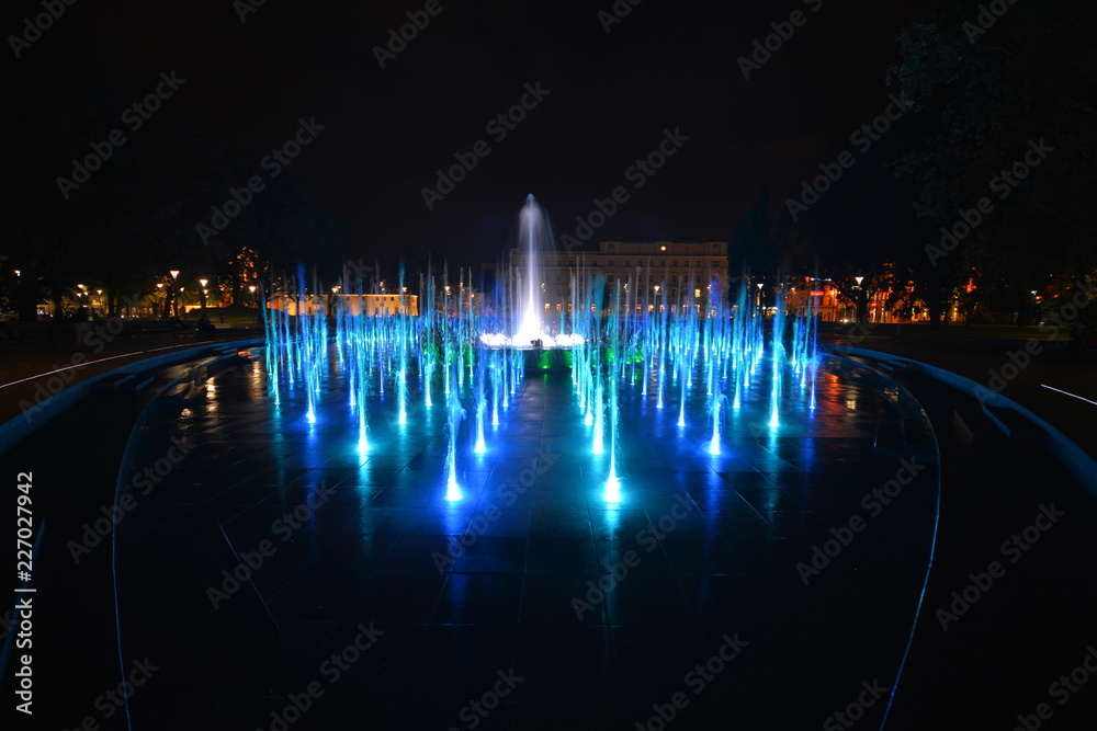 Wall mural this a view of colourful fountain in lublin, poland.