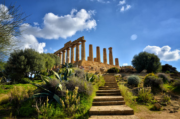 The Valley of the Temples is an archaeological site in Agrigento, Sicily, Italy. - obrazy, fototapety, plakaty