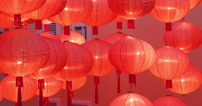 Traditional chinese lantern at night