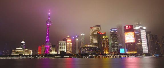 Famous landmark in Shanghai at Night