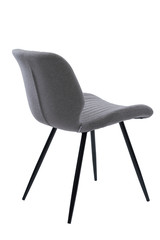 Contemporary grey dining chair isolated on white background. Dining or cafe elegant armchair.