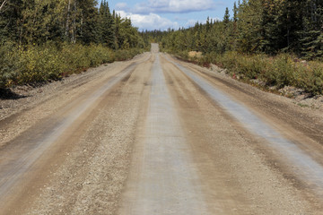 Highway near aishnik river, in Yukon Canada