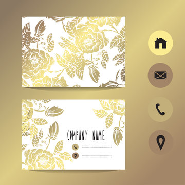 golden business card template