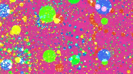 Abstract background animation with moving round shapes in bright colors. Colorful circles floating.