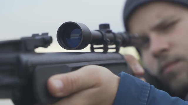 Shot from a rifle (close-up).