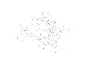 Neural network. Social network. Futuristic dna, deoxyribonucleic acid. Abstract molecule, cell illustration, mycelium. Light background. 3D illustration