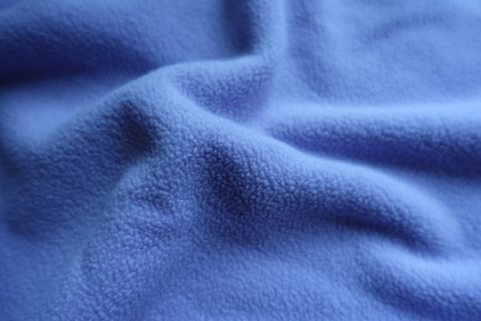 Simple Blue Fleece Fabric In Soft Folds