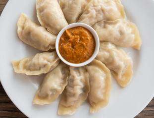 Plate of Nepalese momos