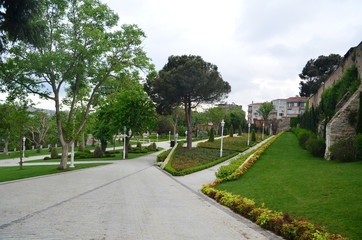 Fototapeta na wymiar Beautiful landscape around Yildiz park in Istanbul, Turkey