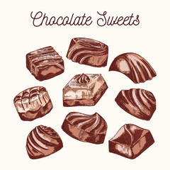 Collection of chocolate sweets