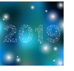 Happy New Year vector background. Thine line icon set. Merry Christmas. Colorful, hand drawn paper typeface on celebration background. Greeting card. illustration. Invitation.Vector