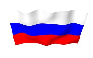 Waving flag of the Russian Federation. The National. State symbol of the Russia. 3D illustration
