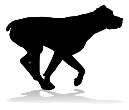 recommend clip art: A detailed animal silhouette of a pet dog