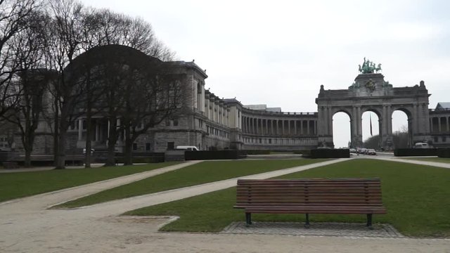 Brussels, Belgium - 02/14/2017 View of Cinquantenaire park