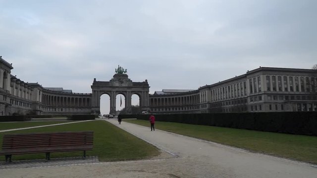 Brussels, Belgium - 02/14/2017  View of Cinquantenaire park