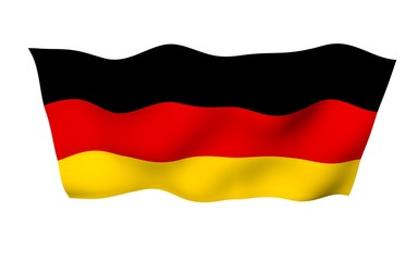 Flag of Germany. Wide format 3D illustration. State symbol of the Federal Republic of Germany. 3D rendering