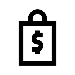 Bag Dollar Commerce Market Shop Supermarket vector icon