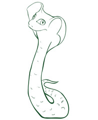 Smiling Snake. line isolated. Vector cartoon image