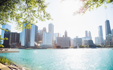 Obraz premium Chicago Illinois Lakeshore sunlight