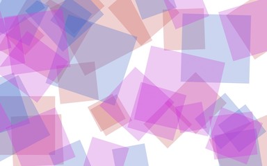 Obraz premium Multicolored translucent squares on white background. Red tones. 3D illustration