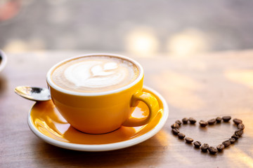 Coffee. Cappuccino. Good morning concept. Cup of coffee with milk