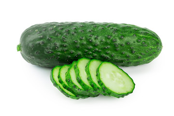 cucumber sliced isolated on white background