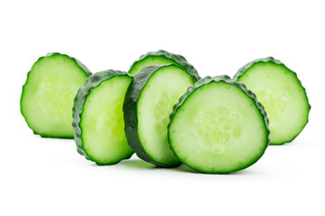 cucumber sliced isolated on white background