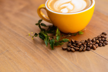 Coffee. Cappuccino. Good morning concept. Cup of coffee with milk