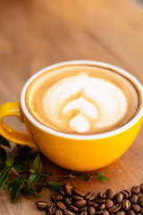 Coffee. Cappuccino. Good morning concept. Cup of coffee with milk