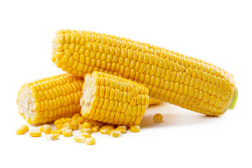 Corn on a white background