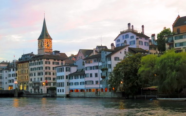 Fototapeta premium Sunset in Zurich. Switzerland