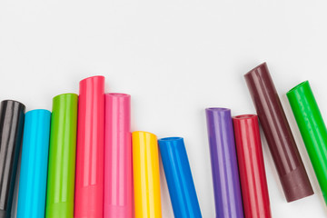Colored markers isolated on white background