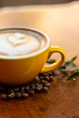 Coffee. Cappuccino. Good morning concept. Cup of coffee with milk