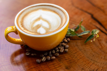 Coffee. Cappuccino. Good morning concept. Cup of coffee with milk