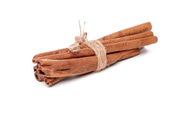 Cinnamon sticks isolated on white background