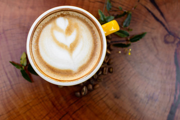 Coffee. Cappuccino. Good morning concept. Cup of coffee with milk