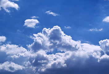 Naklejka na ściany i meble Cumulus clouds and rainy sky