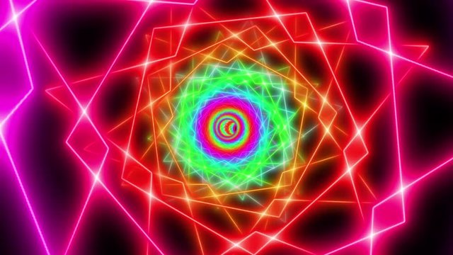 Hypnosis background with memorizing neon shapes