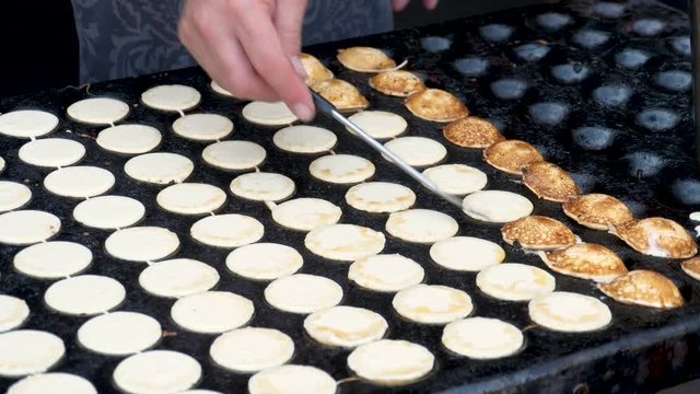 Mini Pancakes, Street Food in Amsterdam, Netherlands
